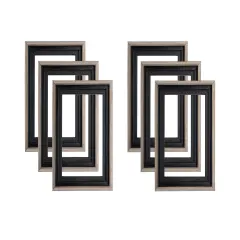 Creative Mark Illusions Floater Canvas Frame, Black and Antique Gold, 3/4 in - Pack of 6, Ideal for Galleries, Artists & Professionals, Frames for Canvas Paintings, Complete Hanging Hardware