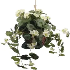30-Inch White Silk Geranium Plant with Lifelike Appearance for Home and Office D&eacute;cor | Vibrant Artificial Flower Arrangement | Floral Home by Artificial Flower