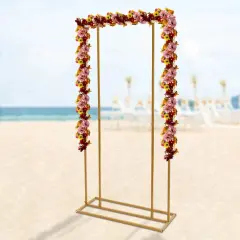 Golden Wedding Backdrop Stand Metal Flower Frame Garden Party Decoration