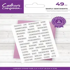 Crafter's Companion Simply Sentiments 49 pc Clear Stamp Set