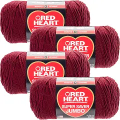 Multipack of 4 - Red Heart Super Saver Jumbo Yarn-Claret