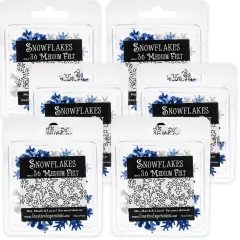 Multipack of 6 - Medium Felt Snowflakes 1.25" 36/Pkg-Winter