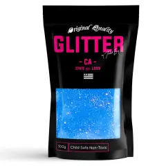 Blue Neon Premium Glitter Multi Purpose Dust Powder 100g / 3.5oz for use with Arts & Crafts Wine Glass Decoration Weddings Cards Flowers Cosmetic Face Body Nails (PACKAGING MAY VARY)