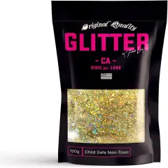 Shaped Ultra Sparkle Glitter - 1mm DIAMOND - GOLD Holographic Premium Glitter Multi Purpose Dust Powder 50g / 1.75oz