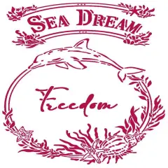 Stamperia Stencil G 8.27"X11.69"-Sea Dream Freedom, Romantic