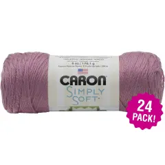 Multipack of 24 - Caron Simply Soft Solids Yarn-Plum Wine