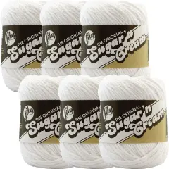 Multipack of 06 - Lily Sugar'n Cream Yarn - Solids-White