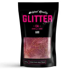 Rose Gold Holographic Premium Glitter Multi Purpose Dust Powder 100g / 3.5oz for use with Arts & Crafts Wine Glass Decoration Weddings Cards Flowers Cosmetic Face Body (PACKAGING MAY VARY)