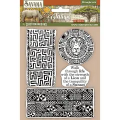 Stamperia Cling Rubber Stamp 5.5"X7"-Ethnical Borders, Savana