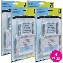 Multipack of 4 - Inkadinkado Clear On Clear Acrylic Blocks 2/Pkg-Small 2.25"X1.75", Medium 3.5"X2.5"