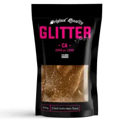 Dark Gold Premium Glitter Multi Purpose Dust Powder 100g / 3.5oz for use with Arts & Crafts Wine Glass Decoration Weddings Cards Flowers Cosmetic Face Body (PACKAGING MAY VARY)