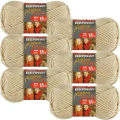 Multipack of 6 - Bernat Softee Chunky Yarn-Linen