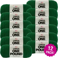 Multipack of 12 - Caron One Pound Yarn-Kelly Green