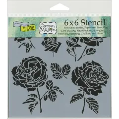 Crafter's Workshop Template 6"X6"-Cabbage Roses