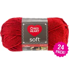 Multipack of 24 - Red Heart Soft Yarn-Really Red