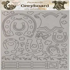 Stamperia Greyboard Cut-Outs A4 2mm Thick-Horseshoes, Romantic Horses