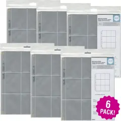 Multipack of 6 - We R Ring Photo Sleeves 8.5"X11" 10/Pkg-Baseball Card