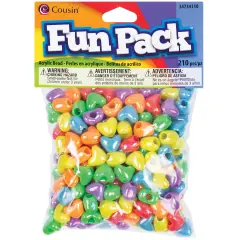 CousinDIY Fun Pack Acrylic Heart Beads 210/Pkg-Assorted Colors