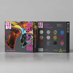 12 Glitter Tube Craft Box (0.34oz/9.6g) All-Purpose Ultrafine Glitter for Arts and Crafts, DIY Scrapbooks, Slime, Epoxy Resin, Kids Schools, Cosmetic, Nail Design, Shaker Tubes- PACK 3