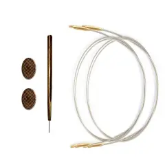 Lantern Moon Swivel Interchangeable Knitting Needle Cords - 13" to Make 20" with 4" tip Multicolor