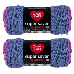Red Heart Super Saver Jumbo Sweet Treat Ombre Yarn - 2 Pack of 283g/10oz - Acrylic - 4 Medium (Worsted) - 482 Yards - Knitting/Crochet