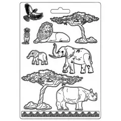 Stamperia Soft Maxi Mould 8.5"X11.5"-Elements, Savana