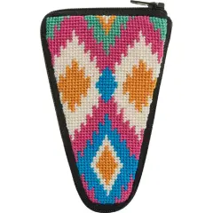 Stitch & Zip Needlepoint Scissor Case Kit - SZ929 Ikat Multicolor