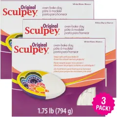 Sculpey Polymer Clay, White, 1.75lbs, Multipack of 3