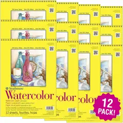 Multipack of 12 - Strathmore Watercolor Spiral Paper Pad 9"X12"-12 Sheets