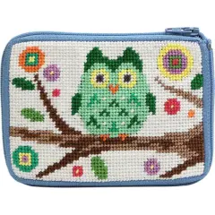Stitch and Zip Owl Coin Credit Card Case Needlepoint Kit SZ 205 Multicolor