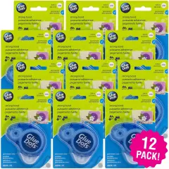 Multipack of 12 - Glue Dots .375" Dot Disposable Dispenser-Permanent, 200 Clear Dots