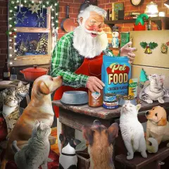 Sunsout Santa and His Pets 500 pc Christmas Jigsaw Puzzle 42373