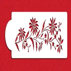 Daisy and Forget Me Not Flower Cake Stencil Side | C547 by Designer Stencils | Stencils for Royal Icing, Airbrush, Dusting Powder |