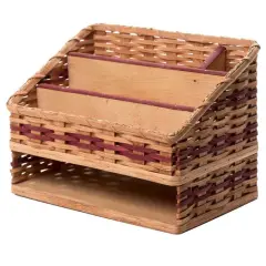 Bear Hollow Desk Organizer Basket Amish Made Desk Organizer Woven 5 Sections