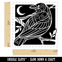 Runic Tribal Rune Raven Self-Inking Rubber Stamp Ink Stamper Brown