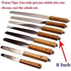 8 Inch Screen Printing Ink Spatula Stainless Steel Ink Knife Wood Handle Flexible Ink Spatula - 4in / 5in / 6in / 7in / 8in / 9in / 10in / 12in (8 inches)