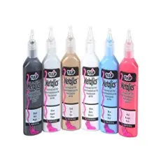 6 Pieces Dimensional Metallic Fabric Paint, (Metallic)