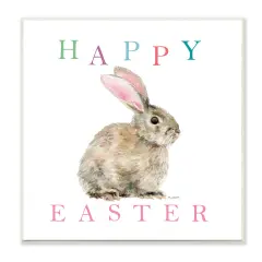 Stupell Industries Happy Easter Bunny Rabbit Wall Plaque Art