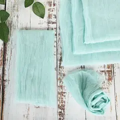 10 Cheesecloth Gauze Cotton Dinner Table Napkins Blue