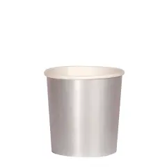 Silver Simply Solids 9oz Paper Tumbler Cups &ndash; Perfect for Parties & Celebrations