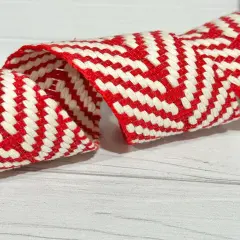 Red/White Woven Chevron 1.5&rdquo;Webbing