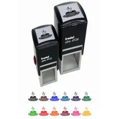 Hot Pancakes Flapjacks Breakfast Self-Inking Rubber Stamp Ink Stamper Lime Green