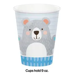 Blue Birthday Bear Printed Cups