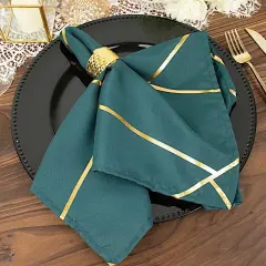20" Design Polyester Dinner Table Napkins Peacock teal