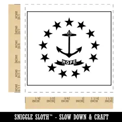 Rhode Island State Flag Self-Inking Rubber Stamp Ink Stamper Red