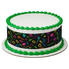 Bright and Vibrant Pattern Edible Cake Topper Image Strips