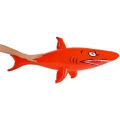 46" Giant Red Inflatable Hawaiian Luau Tropical Sea Life Shark Decoration