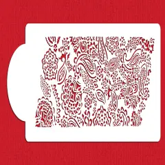 Ted Scutti's Intricate Paisley Cake Stencil Side | Cake Decorating Tools | Baking Stencils for Royal Icing, Airbrush, Dusting Powder | Reusable Plastic Food Grade Stencil for Cakes | Easy to Use & Clean Cake Stencil | C968 by Designer Stencils