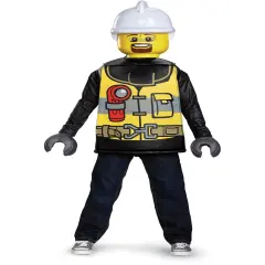 Child's Boys Classic Iconic LEGO&reg; Firefighter Minifigure Cop Costume