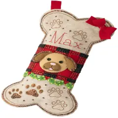 Bucilla Felt Stocking Applique Kit 18" Long-Doggy Treat